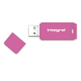 128GB USB2.0 DRIVE NEON PINK INTEGRAL