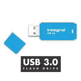 16GB USB3.0 DRIVE NEON BLUE UP TO R-80