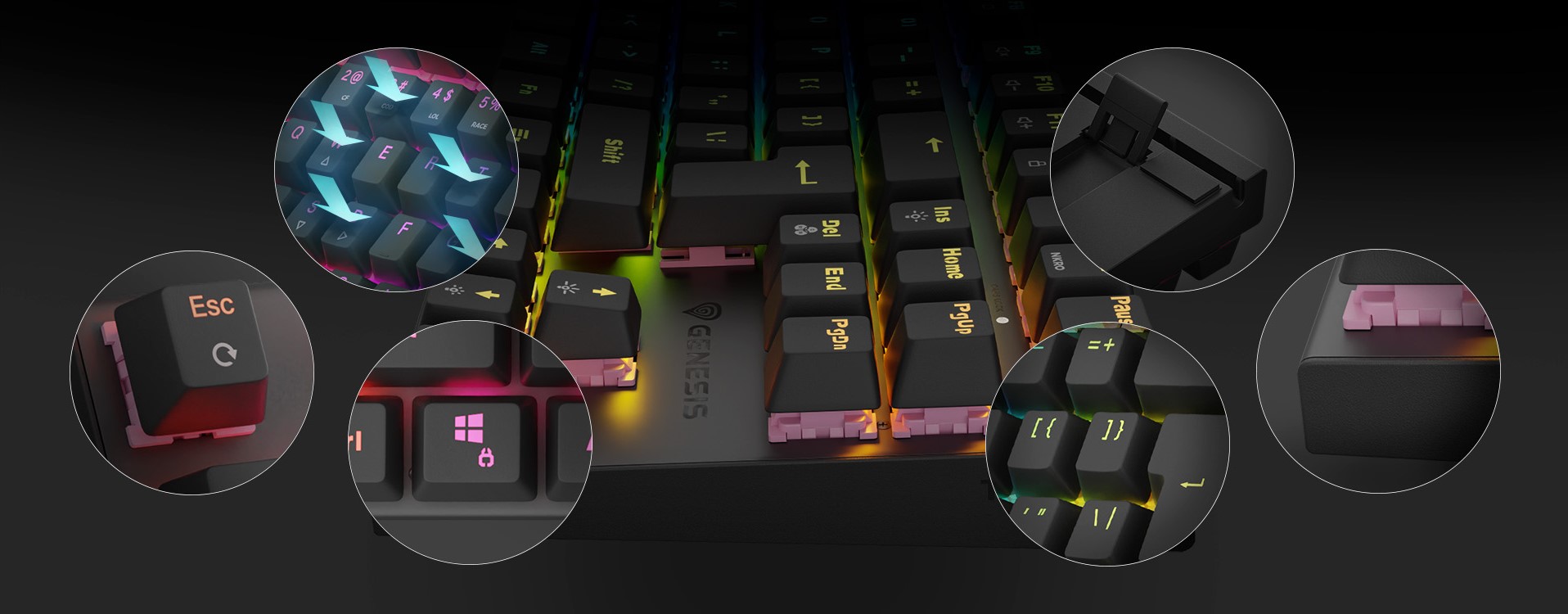 GAMING KEYBOARD GENESIS THOR 303 TKL BLA - Afbeelding 2