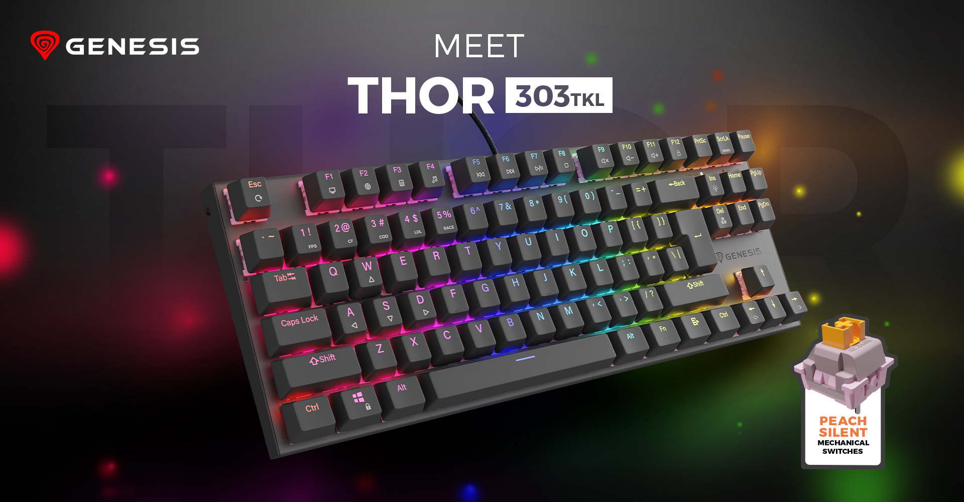 GAMING KEYBOARD GENESIS THOR 303 TKL BLA