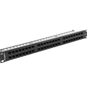 PATCH PANEL 48 PORT 1U 19" CAT.6 UTP BLA