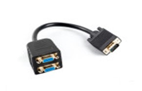 VGA(M)->2X VGA(F) ADAPTER CABLE 20CM BLA