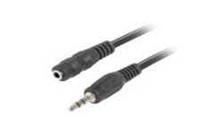 MINIJACK 3.5MM M/F 3 PIN CABLE 1.5M BLAC