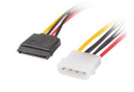 MOLEX(M) 4 PIN->2X SATA(F) 15 PIN CABLE