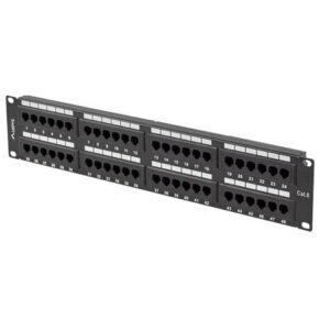 PATCH PANEL 48 PORT 2U 19" CAT.6 UTP BLA