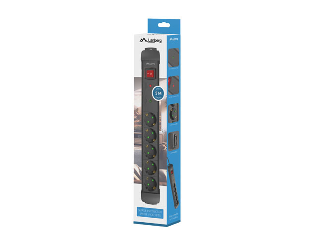 SURGE PROTECTOR LANBERG SP1 5M 5X SCHUKO - Afbeelding 2