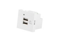 AC WALL SOCKET 230V 45X45 5V 2X USB-A 2.