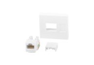 WALL SOCKET RJ45 45X45 + KEYSTONE CAT.6
